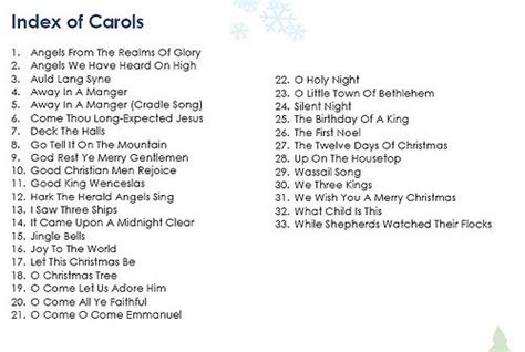 Harold Jackson Rumor: Christmas Carols List