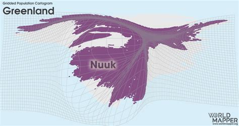 Greenland Population Cartogram - Maps on the Web