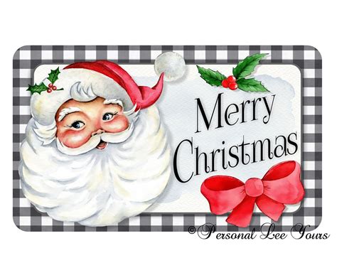 Holiday Wreath Sign * Merry Christmas Santa * 3 Sizes * Lightweight Me – Personal Lee Yours