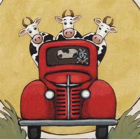 Items similar to mOOvin on - Whimsical Cow Painting on Wood, Whimsical Folk Art Cows, Cow Art on ...