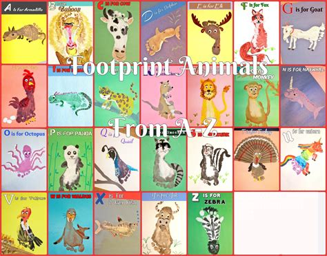 A-Z Footprint Animal Crafts – The Pinterested Parent