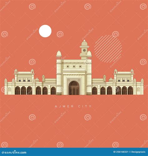 Historical Icon Ajmer City - Mayo College Building - Icon Illustration ...