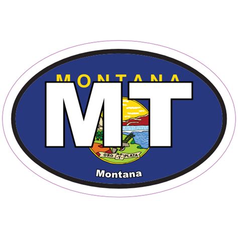 Montana Flag Oval Sticker