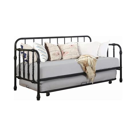 Twin Metal Daybed with Trundle Black - Walmart.com