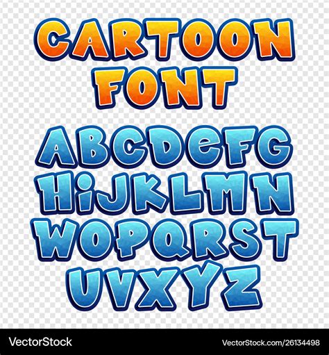 Cartoon font Royalty Free Vector Image - VectorStock