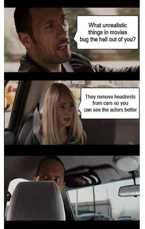 Head restraint | The Rock Driving | Know Your Meme