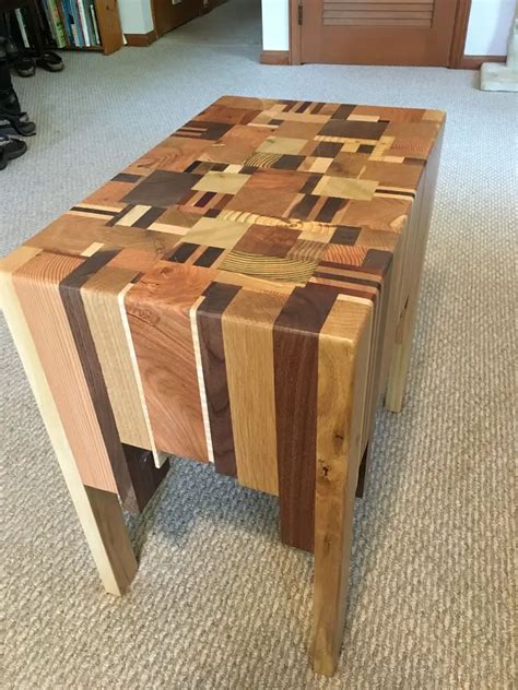 Make a beautiful end table from scrap timber pieces!