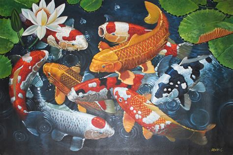 9 Koi Fish Painting at PaintingValley.com | Explore collection of 9 Koi Fish Painting