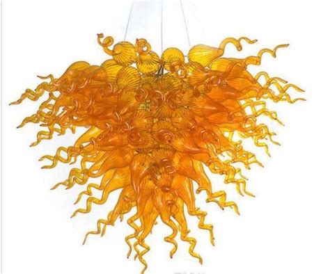 Lamp Beautiful Design Amber Glass LED Chandelier Art Decoration Pendant ...