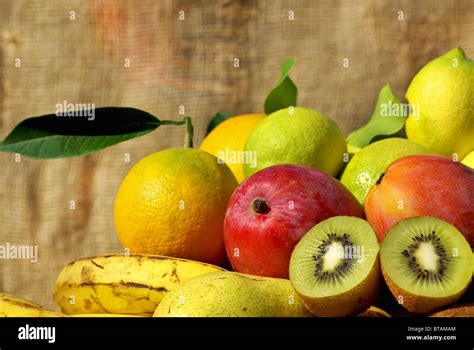 Colored fruits basket Stock Photo - Alamy