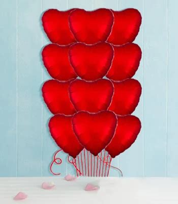 Red Balloon Bouquet - 12 Satin Luxe Matte