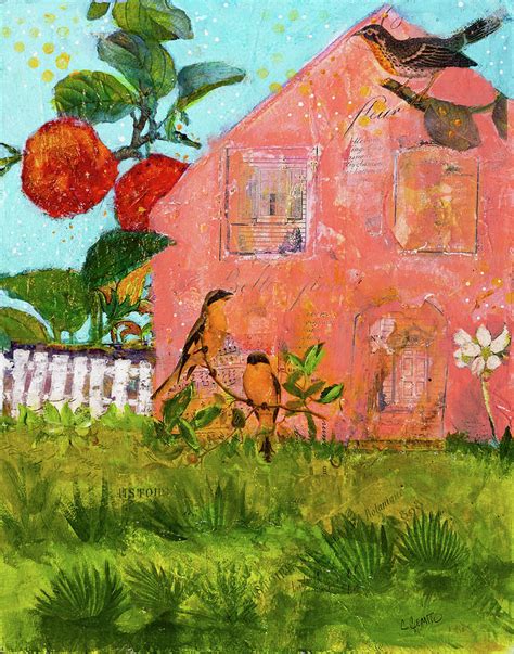 Little Pink Houses Mixed Media by Cecelia Comito - Fine Art America