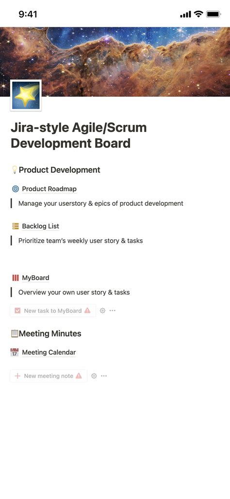 Notion Template Gallery – Jira-style Agile/Scrum Project Management