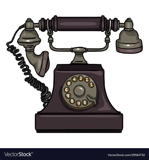 Cartoon purple old vintage telephone retro rotary Vector Image