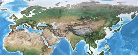 High Resolution Detailed Map of Eurasia Stock Illustration - Illustration of asian, global ...