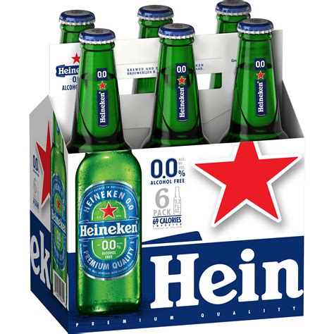 Heineken 0.0 Non-Alcoholic Beer, 6 Pack, 11.2 fl oz Bottles - Walmart.com