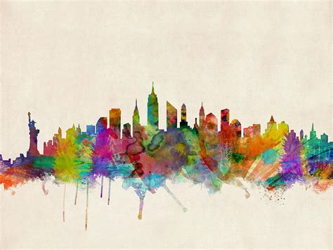 New York City Skyline Digital Art by Michael Tompsett