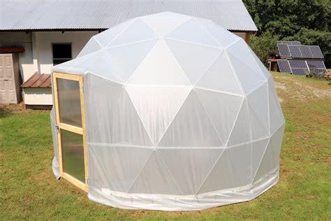 16 Ft Diameter Geodesic Dome Greenhouse Kit With Translucent Vinyl ...