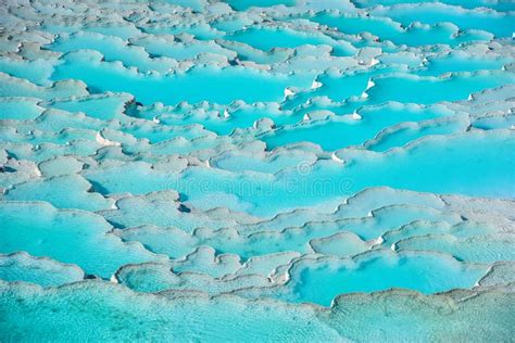 Turquoise Color Travertine Formations and Thermal Sources Stock Image - Image of color ...