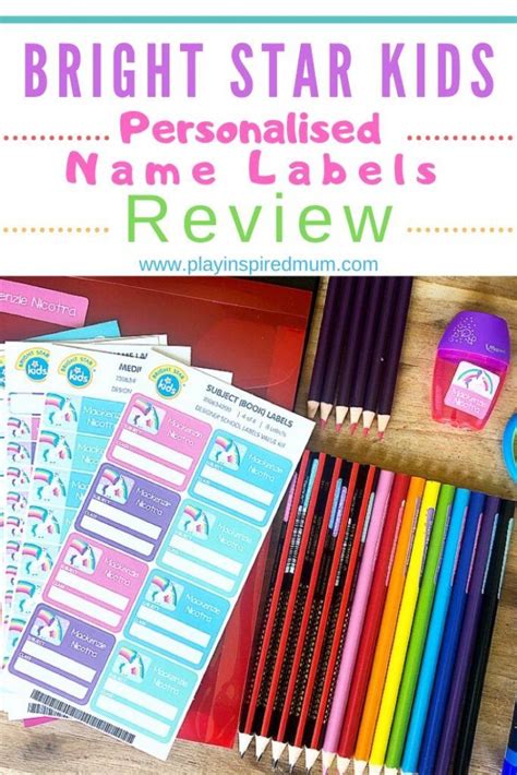 Bright Star Kids Name Labels Review - Play Inspired Mum | Kids name ...