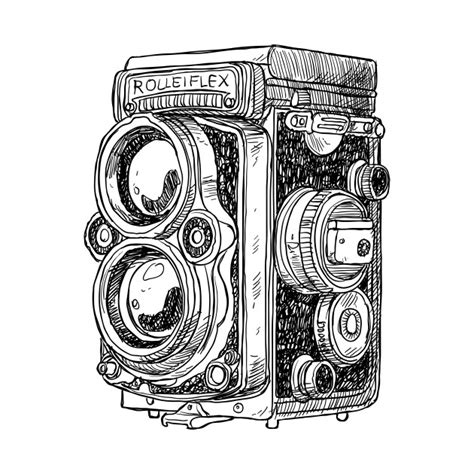 Hand-drawn vintage camera - Camera - T-Shirt | TeePublic