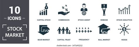 Stock Market Icon Set Contain Filled Stock Vector (Royalty Free) 1471692212 | Shutterstock