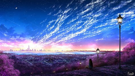 Anime, Sky, City, HD wallpaper | Peakpx