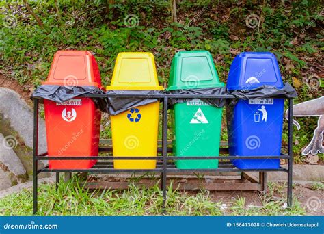 4 Types of Sorting Trash Bins with Labels in Thai Stock Photo - Image of clean, ecology: 156413028