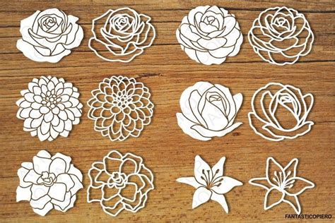 Flowers set 2 SVG files for Silhouette and Cricut. (80710) | SVGs | Design Bundles | Créations ...