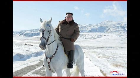 Kim Jong Un rides white horse up sacred mountain | World News | Sky News