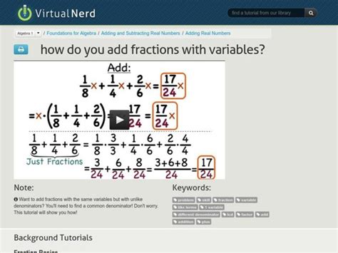 How Do You Add Fractions with Variables? Instructional Video for 8th ...