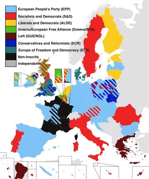 European Parliament Election Results 2014 - Largest Group in each ...