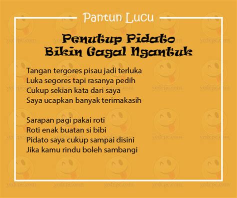 Pantun Lucu Penutup Pidato, Bikin Peserta Gagal Mengantuk - YEDEPE.COM