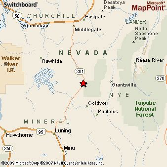 Gabbs, Nevada Area Map & More