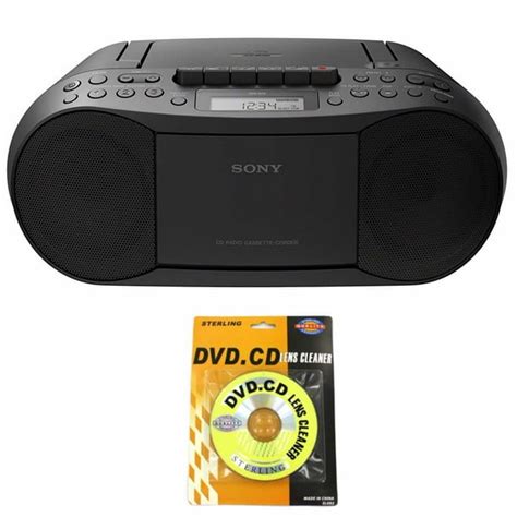 Sony CFD-S70 Portable CD/Cassette Boombox (Black) + DVD CD Lens Cleaner - Walmart.com - Walmart.com