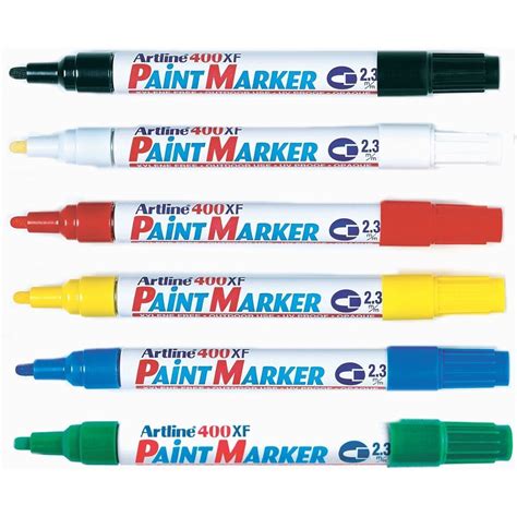 ARTLINE 400XF PERMANENT PAINT MARKER 2.3mm Bullet Nib Assorted Pack of 12 - Artline