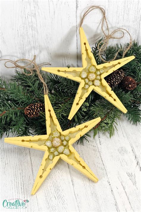 Clothespin Star Ornaments | AllFreeHolidayCrafts.com