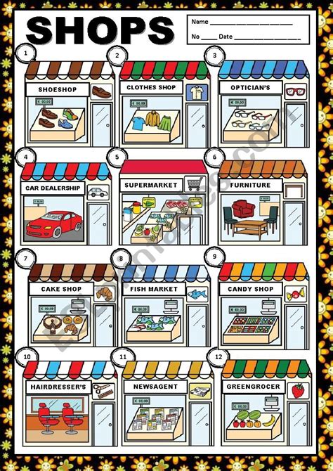 SHOPS - ESL worksheet by macomabi