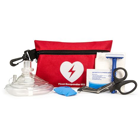 CPR/AED Rescue Kit with CPR Mask in Red Nylon Pouch-AMP1023