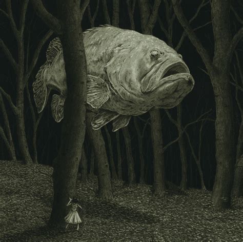 don't move | Surreal art, Fish illustration, Creepy art