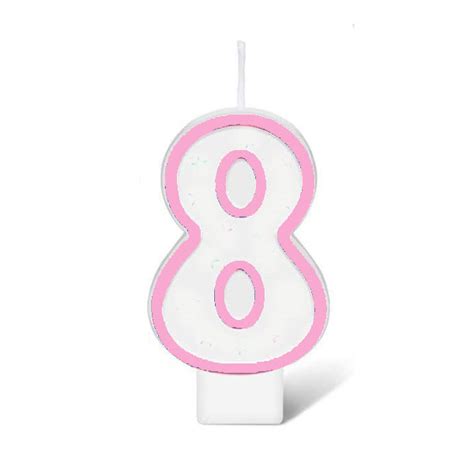 BIRTHDAY NUMBER CANDLE – PINK NO.8 – Foodpak Shop