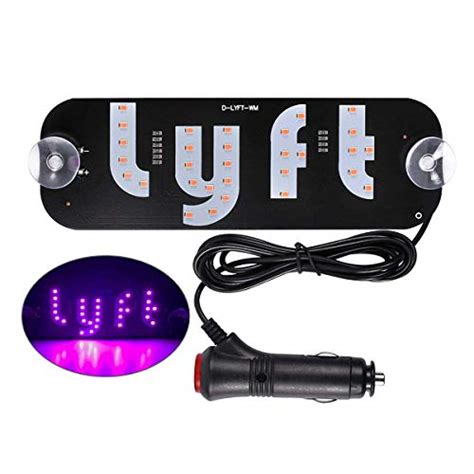 Lyft LED Sign Decor, Lyft Glow Sign Hook on Car Window with DC12V Car ...