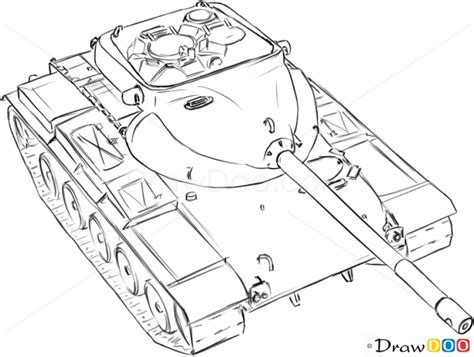 How to Draw Medium Tank, T69, Tanks