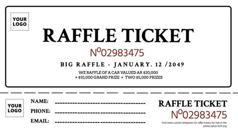 Printable Raffle Ticket Templates