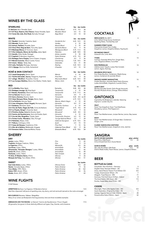 Barcelona Wine Bar menus in 1622 14th St NW, Washington, United States