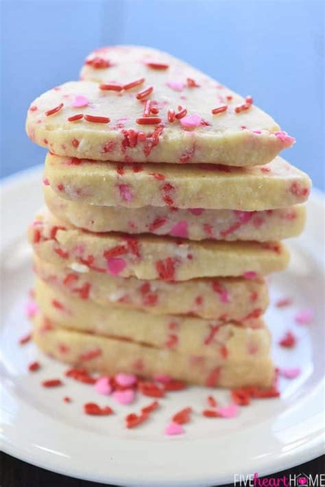 Easy Shortbread Heart Shaped Cookies • FIVEheartHOME