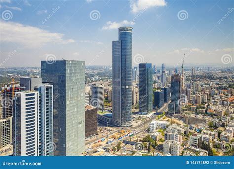 Ramat Gan Skyline at Day Daylight, Israel, New Skyscraper Constraction Site and Cityscape Aerial ...