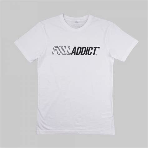 Unisex White T shirt with Printed Brand Name Logo | FullAddict