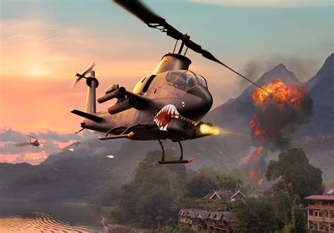 AH-1G Cobra Attack Helicopter in Vietnam, by Ron Cole