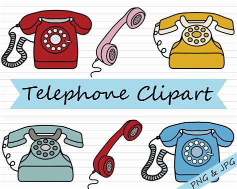 12 Retro Telephone Clipart Phone Downloadable Graphic Dial - Etsy